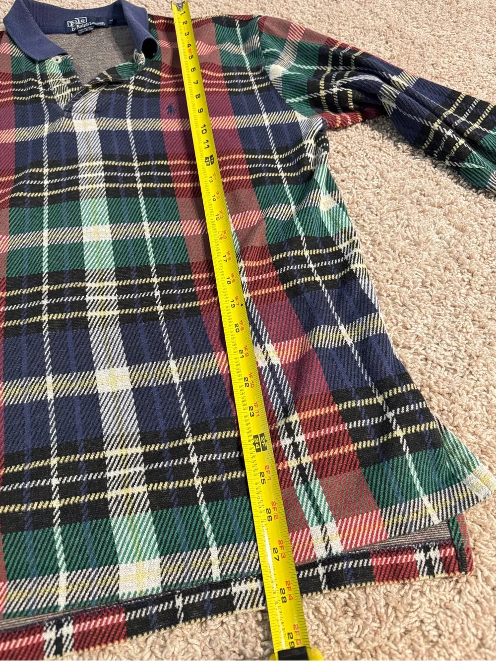 RARE Made In USA Polo Ralph Lauren Vintage 90s Plaid Cotton Size M
